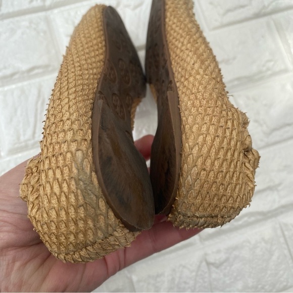 TORY BURCH  Python Embossed Leather Minnie Scrunch Ballet Flats - Picture 5 of 8